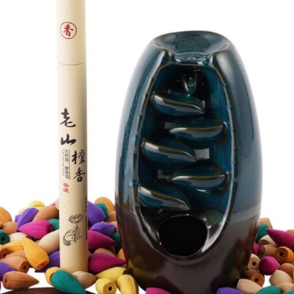 Ceramic Incense Burner with Cones